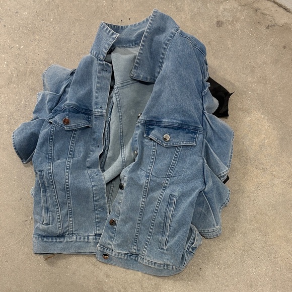 AKIRA Denim Ruffle Jacket - Picture 2 of 2